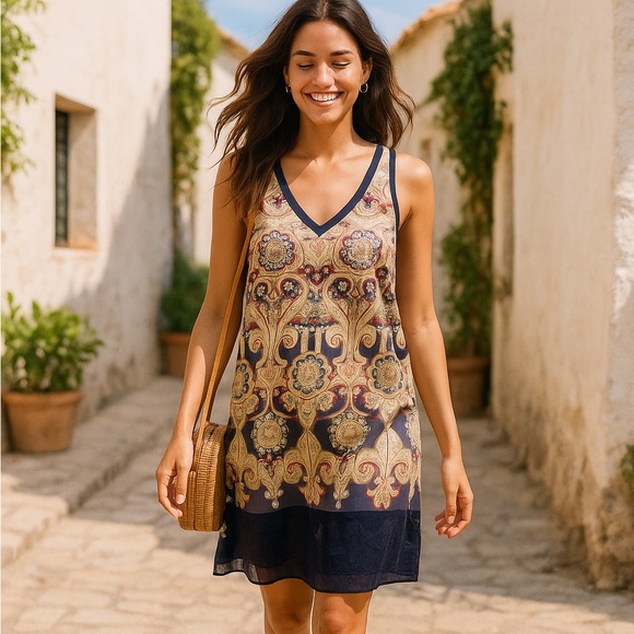 leifsdottir Dresses & Skirts - Anthropologie Leifsdottir Silk Paisley Dress Sleeveless Boho Midi Jewel Size 4